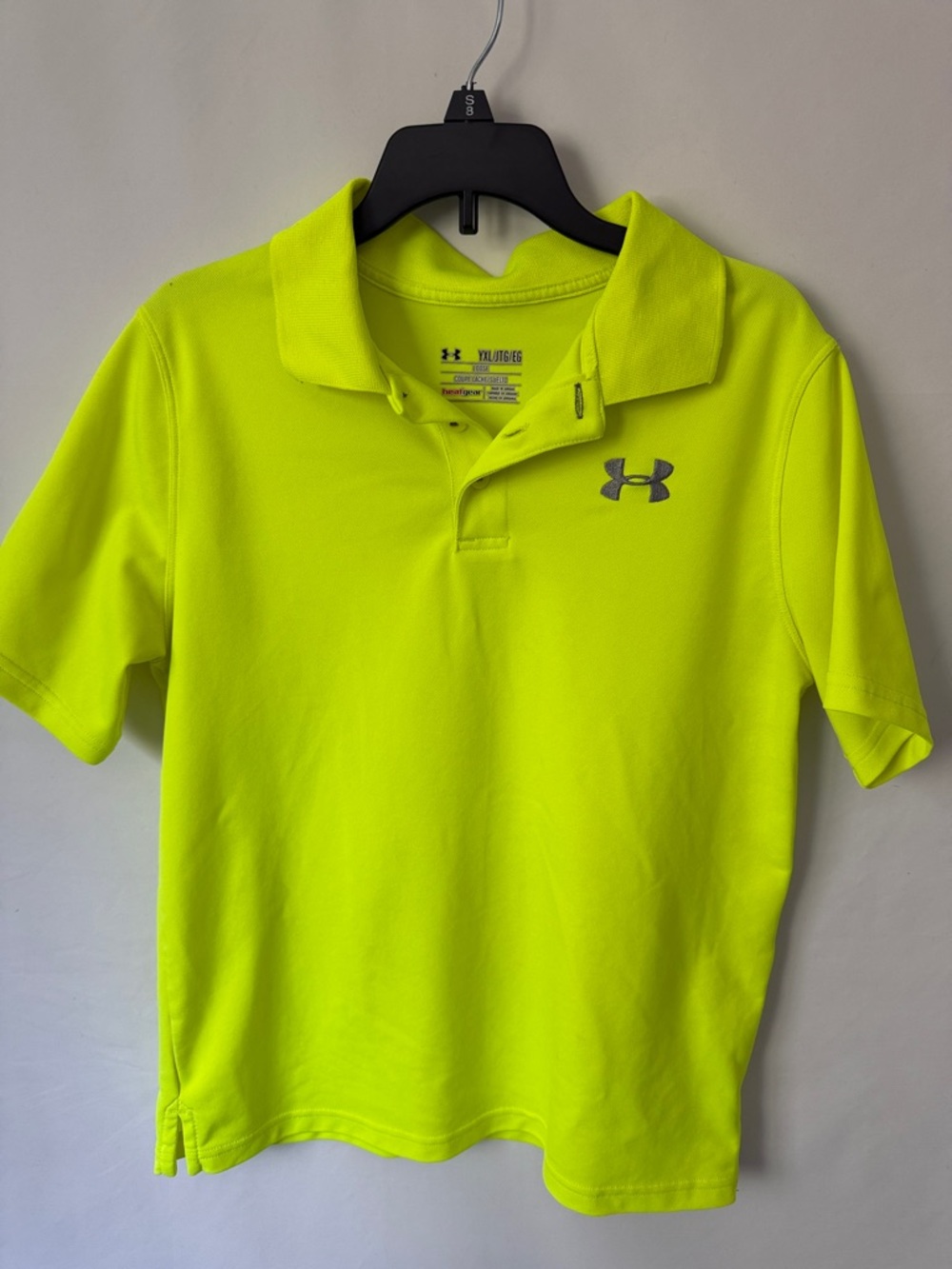 Under Armour Neon Yellow Boys heat gear polo